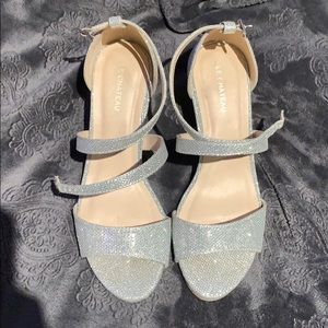 Sparkly sliver heels